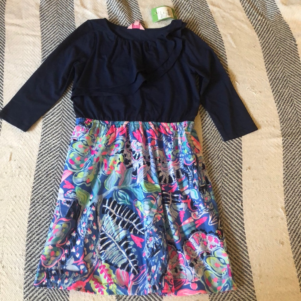 Lily Pulitzer Fantasy Garden Print Navy Top Dress